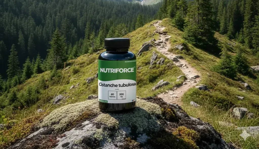 Bienfaits de la Cistanche tubulosa, produit placé sur une montagne