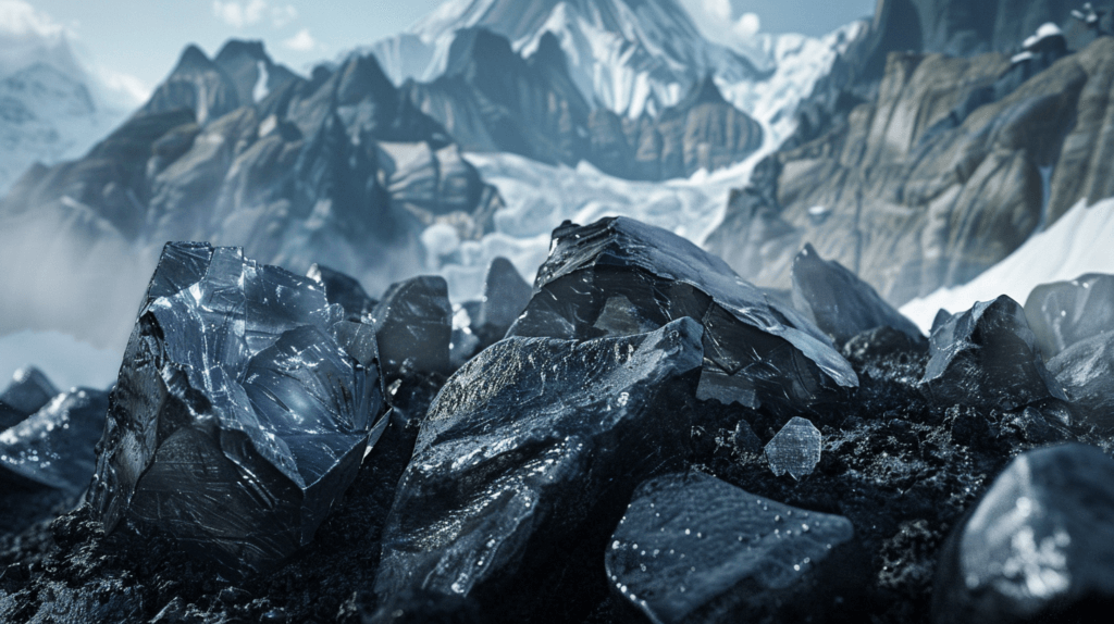 photo du Shilajit, une résine prélevée en plein coeur des montagnes de l'Himalaya