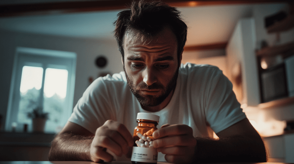 Les Racetams ont des potentiels effets secondaires, l'homme sur l'image s'inquiète de ce complément