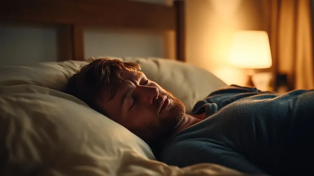 photo d'un homme qui dort parfaitement, il n'a plus a se soucier de ses problèmes de prostate grâce au saw palmetto qui a résolu son hypertrophie bénigne de la prostate