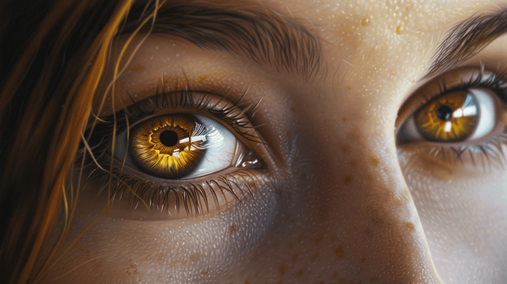 effet de l'astaxanthine sur les yeux, on voit les yeux d'une personne qui a pris le complément alimentaire