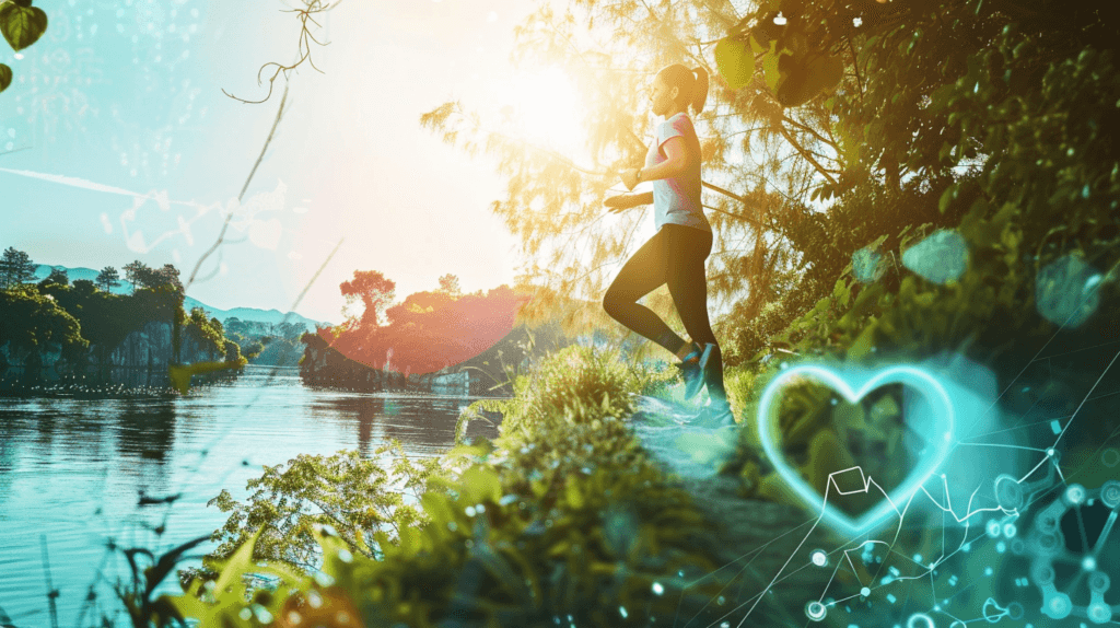 La nattokinase est un soutien cardiovasculaire, on voit une personne en forme grâce à ce complément alimentaire