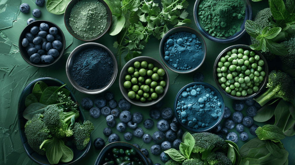 La phycocyanine fait office d'anti-inflammatoire, on voit des fruits à coté