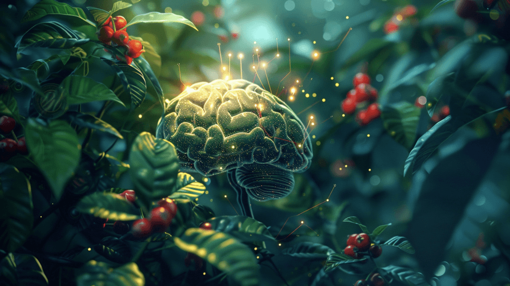 amélioration de la fonction cognitive, on voit un cerveau en pleine concentration