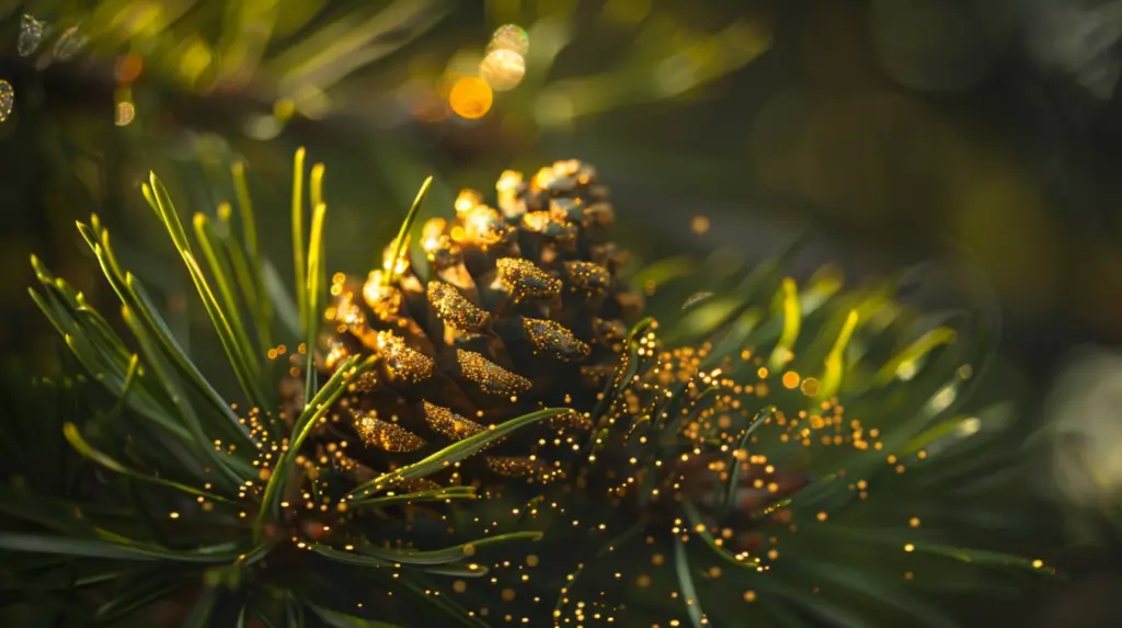 photo de pollen de pin en complément alimentaire pour la musculation et la testostérone