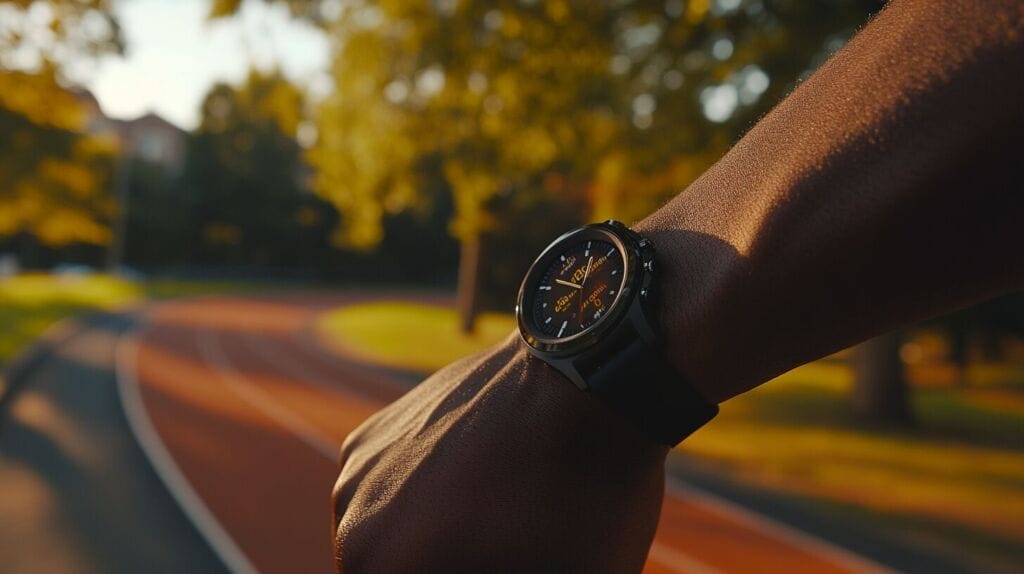 Montre sur le poignet d'un sportif