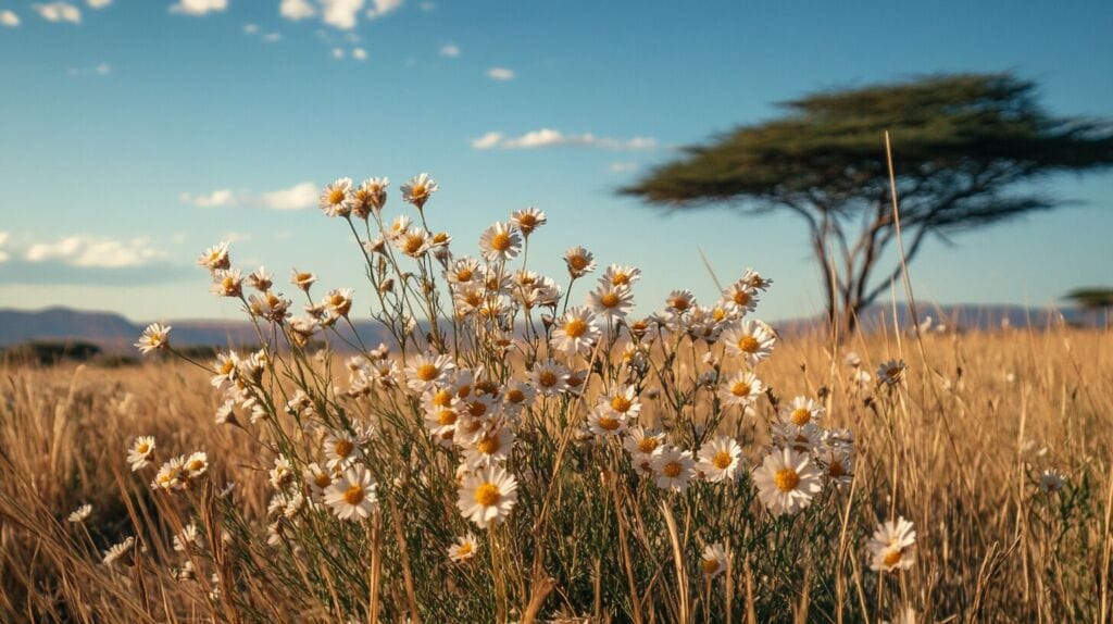 Pyrethre d'Afrique dans la savane africaine 