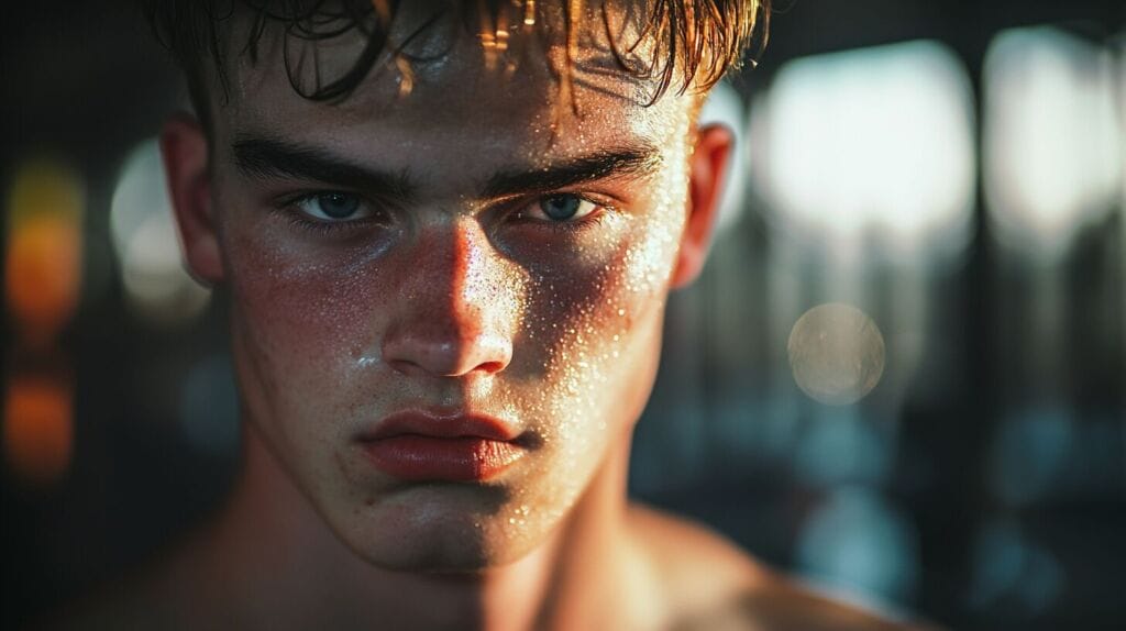 Un homme fort et déterminé à la salle de sport 