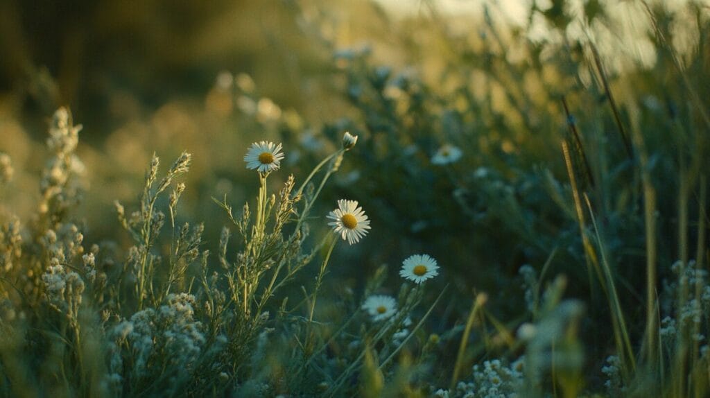 Fleur de camomille dans un champs pour dormir 