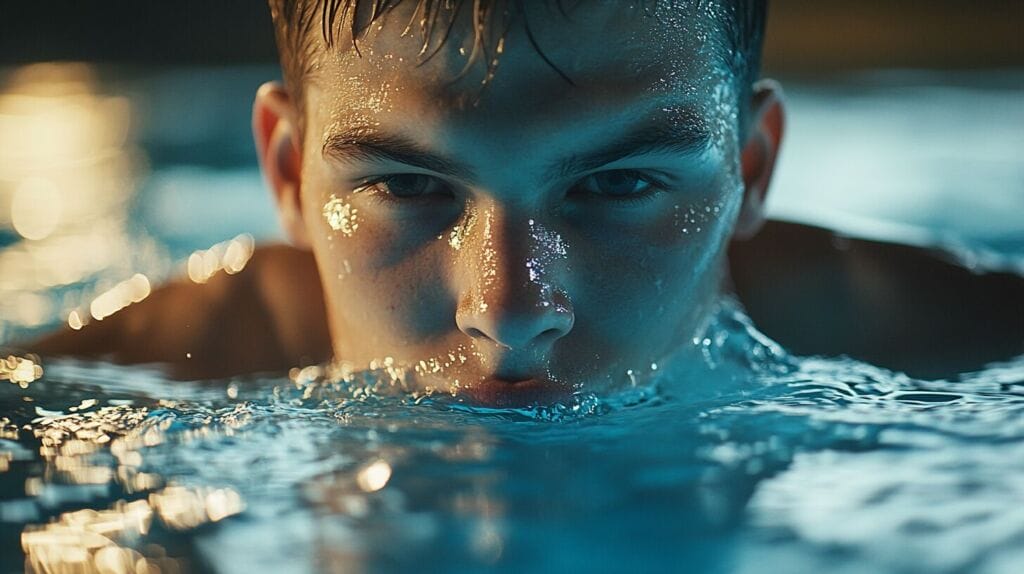 Un sportif qui fait de la natation