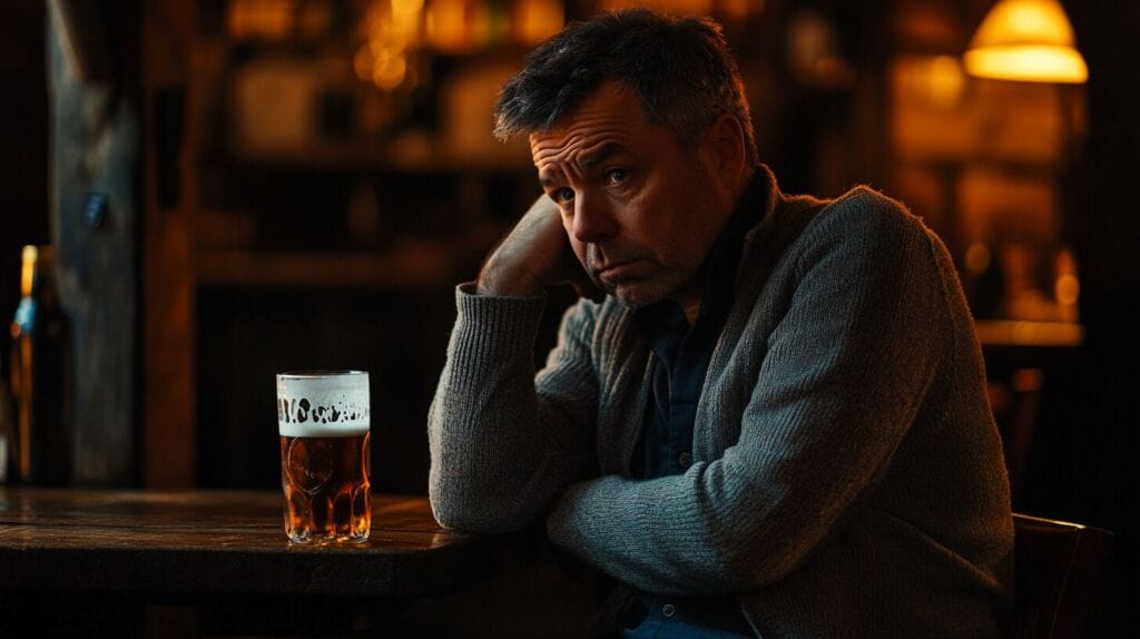 homme qui réflechi à commencer une cure de perte de poids après 15 jours sans alcool