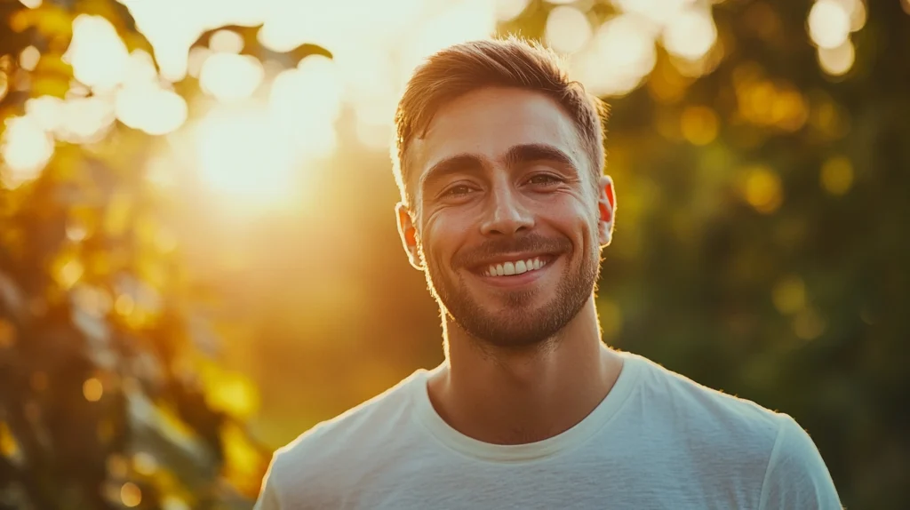 Le camu camu ralentit le vieillissement de la peau, on voit un homme semblant avoir une peau plus pure pour son age