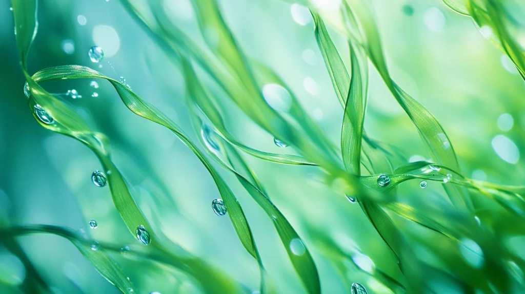 sur cette photo, on voit des algues de chlorelle dans l'eau