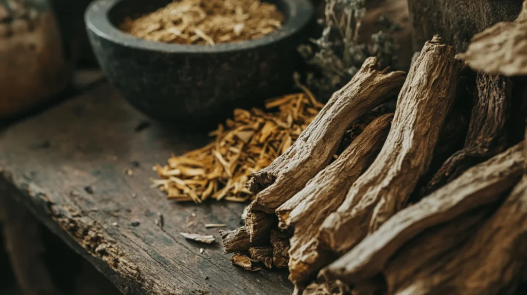 photo de bois bandé prêt à l'emploi pour faire un éléxir
