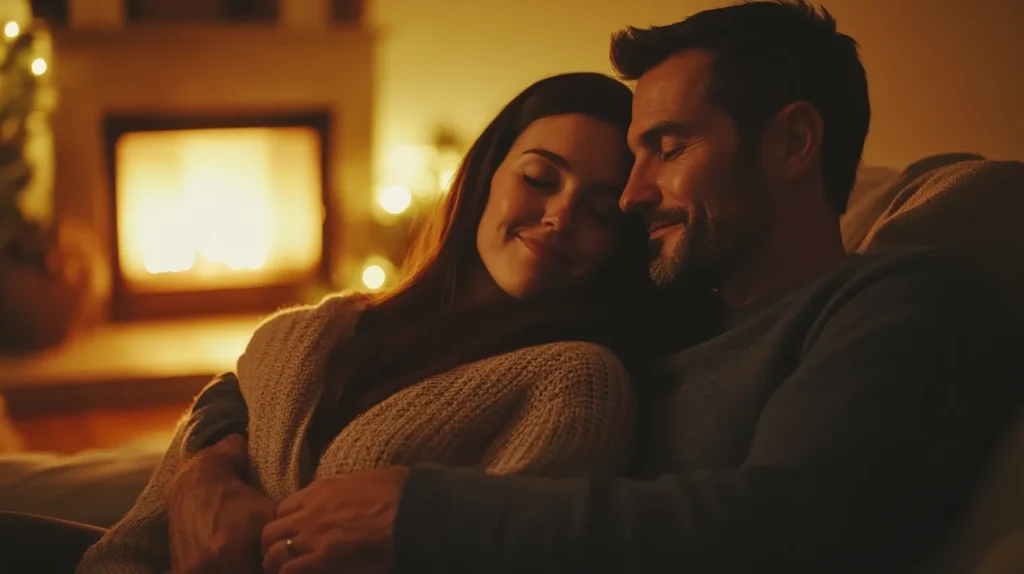 homme et femme s'enlacent 