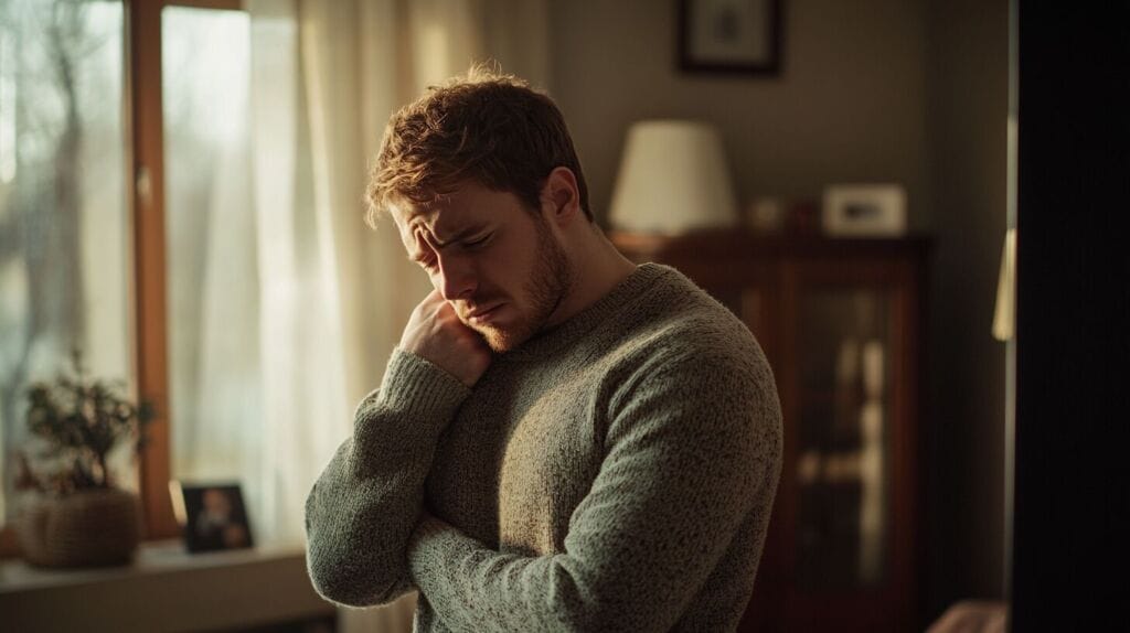 homme qui à mal à l'épaule