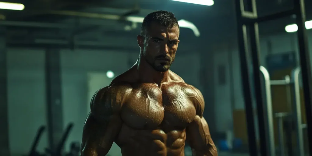 homme qui à pris du shilajit à la salle de musculation