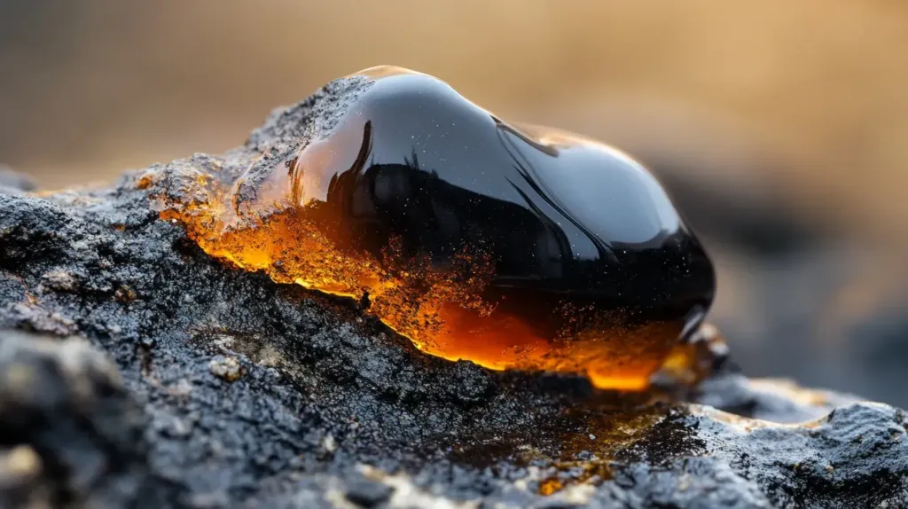 cette image montre de la résine de shilajit