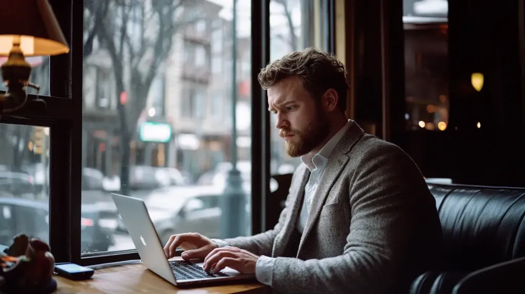 entrepreneur en train de travailler sur son ordinateur