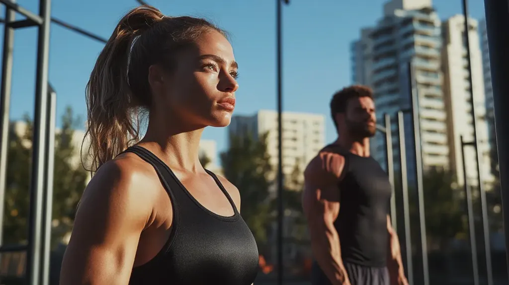 sur cette photo, on voit un homme et une femme qui utilisent le complexe perte de poids de nutriforce, le complément alimentaire n'est pas très visible mais la femme à réussi a bien maigrir.