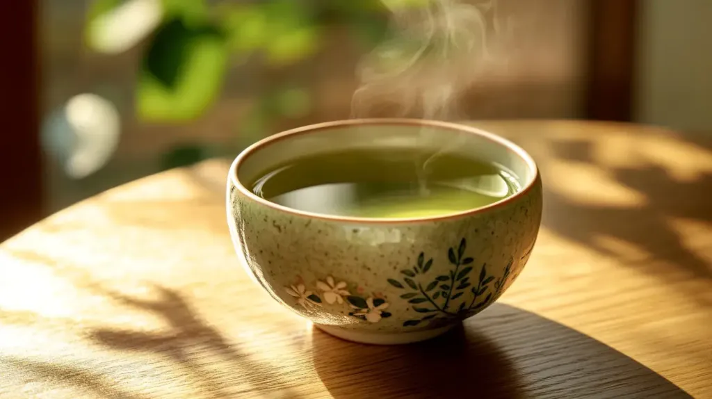 cette image montre du thé à la menthe verte​