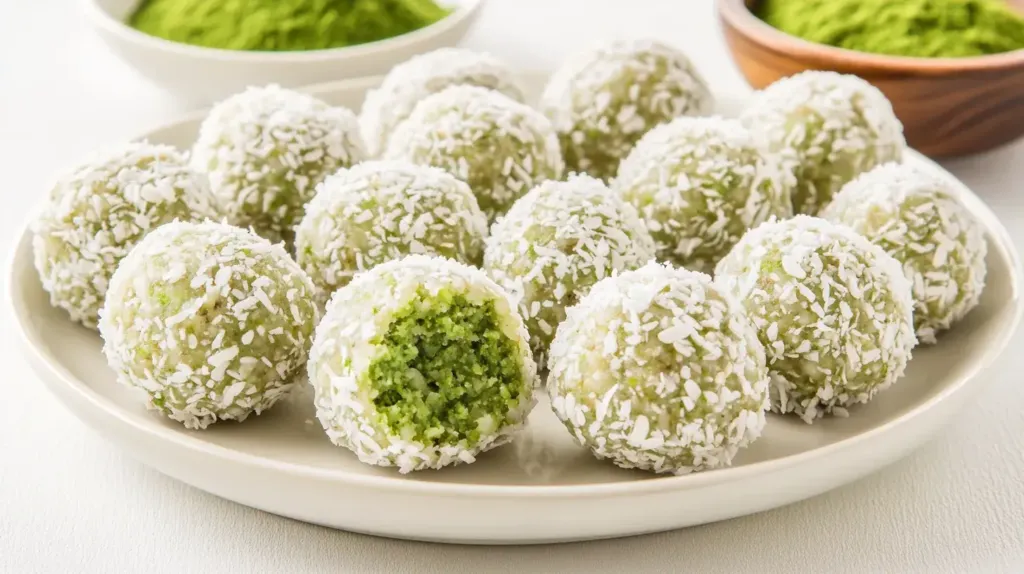 cette image montre des energy balls poudre de moringa