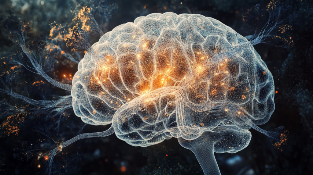 cette image montre un cerveau en illustration