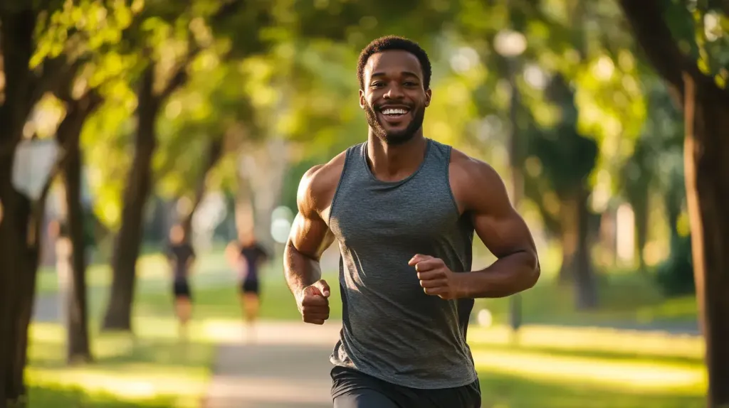cette image montre un homme qui fait du running