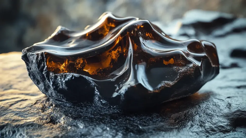 cette image montre de la résine de shilajit pure