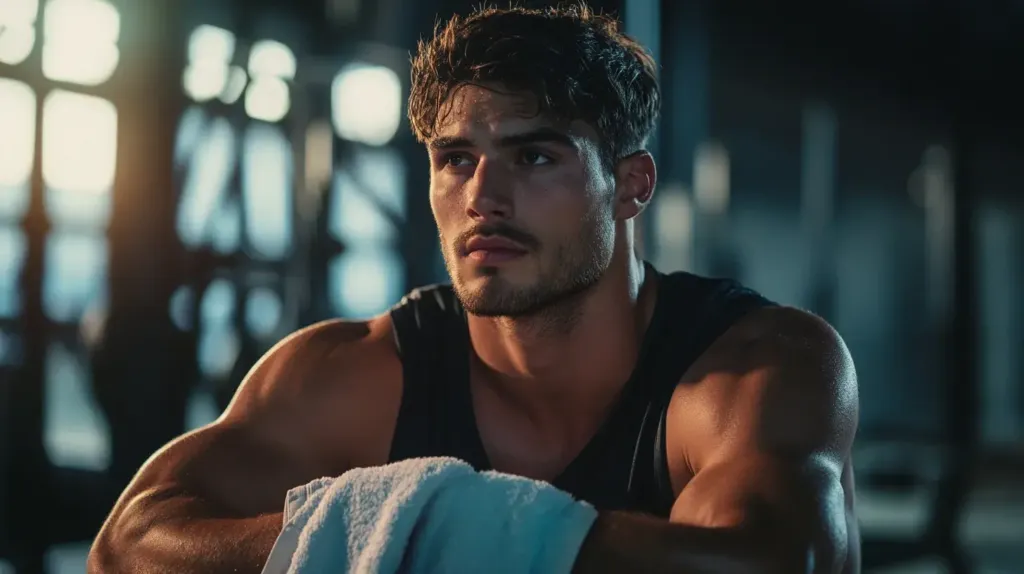 cette image montre un homme à la salle de musculation