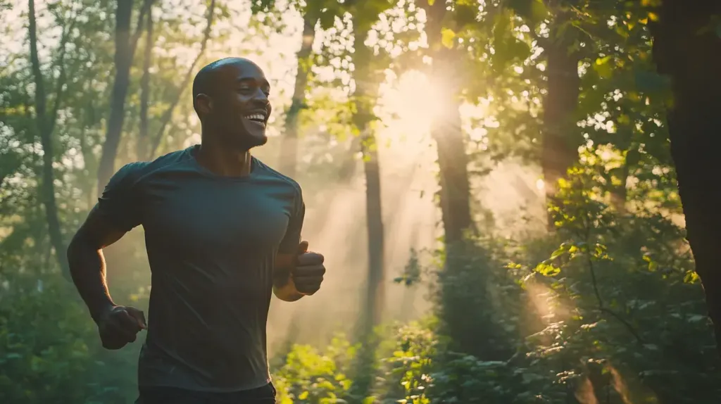 cette image montre un homme sportif assis sur un banc 