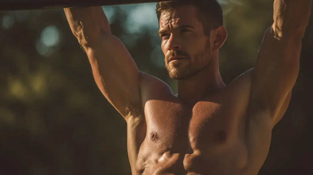 un homme fait des tractions 