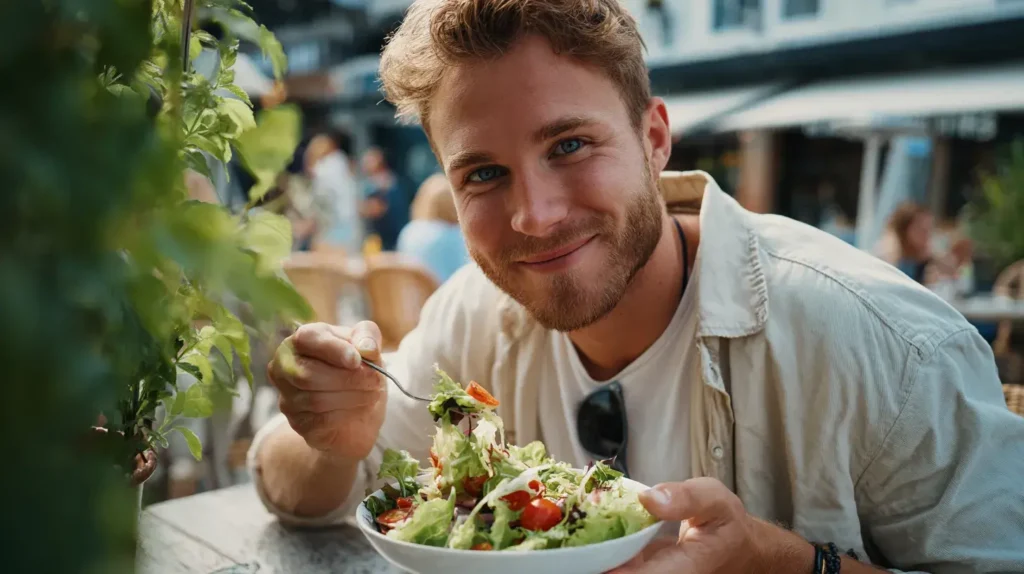 reine des prés améliore la digestion , homme qui digère bien ce qu'il mange