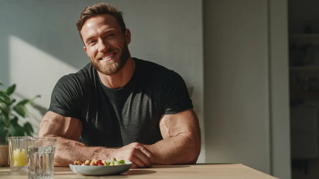 fucus vesiculosus aide à couper la faim, on voit un homme qui se sent mieux et qui peux faire du sport normalement