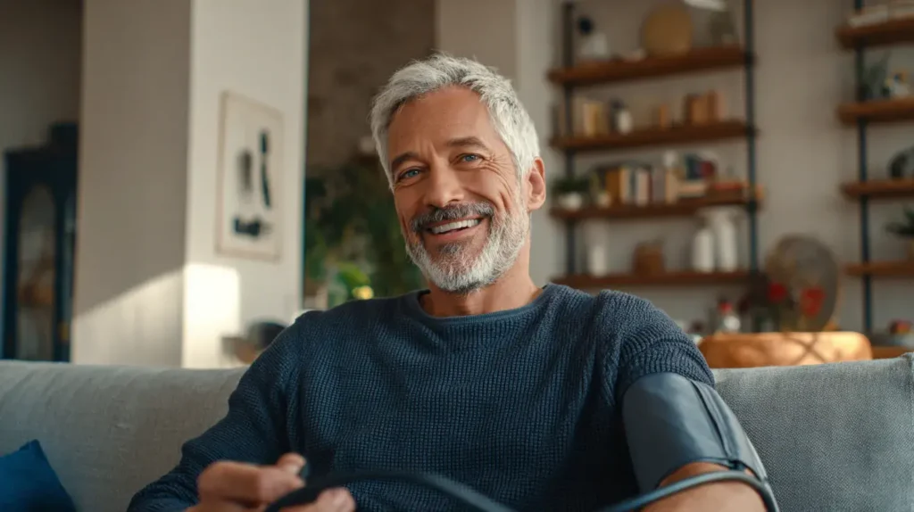 fucus vesiculosus aide à lutter contre l'hypertension, l'homme agé sur la photo est en meilleure forme grâce à ce complément alimentaire