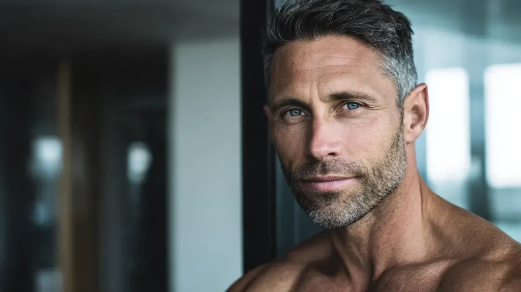 photo portrait d'un homme aux yeux bleu