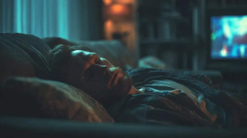 un homme n'arrive pas a s'endormir