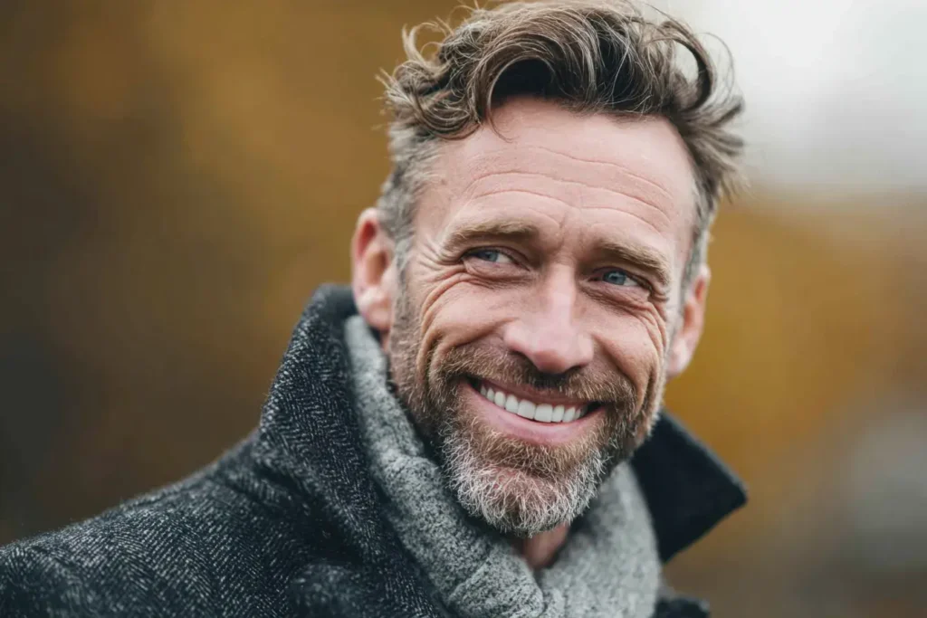 homme cinquantaine sourie 