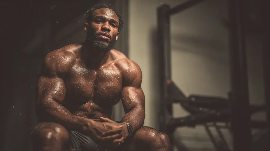 prise de masse, compléments alimentaires qui accélère la prise de masse musculaire, homme très en forme et musclé 