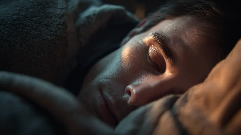 un homme dors paisiblement