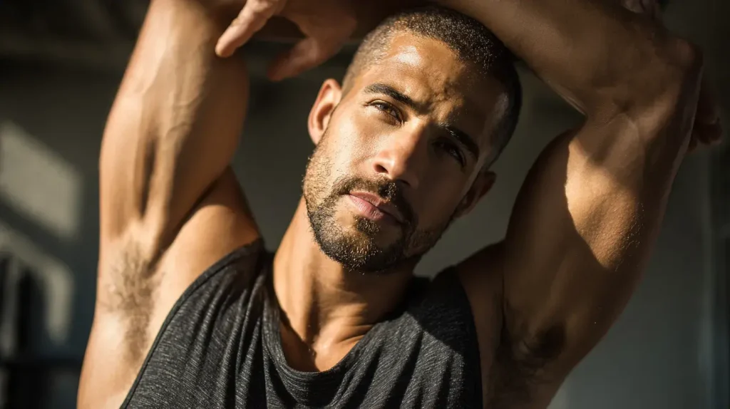 le pack prise de masse permet de construire du muscle de qualité, on voit un homme parfaitement dessiné