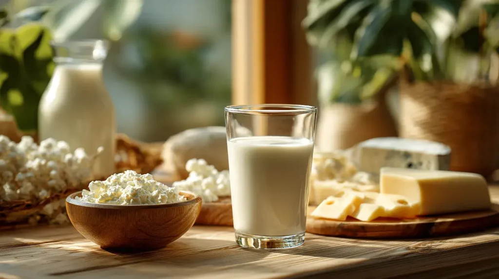 complément alimentaire pour le lactose qui améliore les troubles digestifs, on voit des produits laitiers