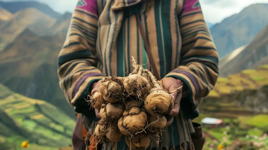 une personne tient de la maca