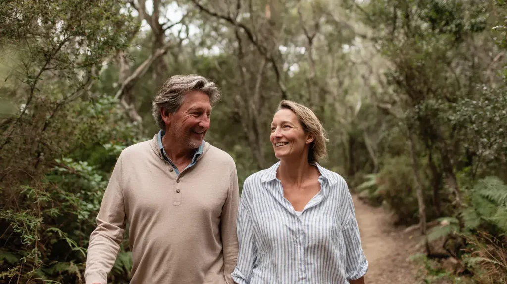 compléments alimentaires anti age consommés par deux personnes âgés, heureux et en pleine forme 