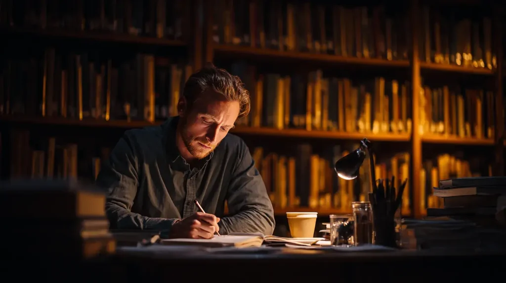 compléments pour la mémoire et la concentration, on voit un homme qui est concentré grâce aux compléments du pack sérotonine et humeur