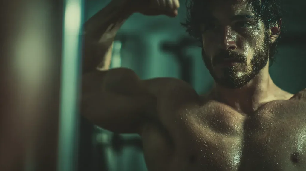 Homme qui est performant au sport grâce au pack gain de force de la marque nutriforce