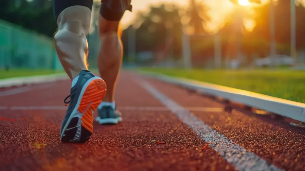 compléments alimentaires tendinites, un homme qui court et soulage ses tendinites grâce aux collagènes marins et la boswelia serrata  