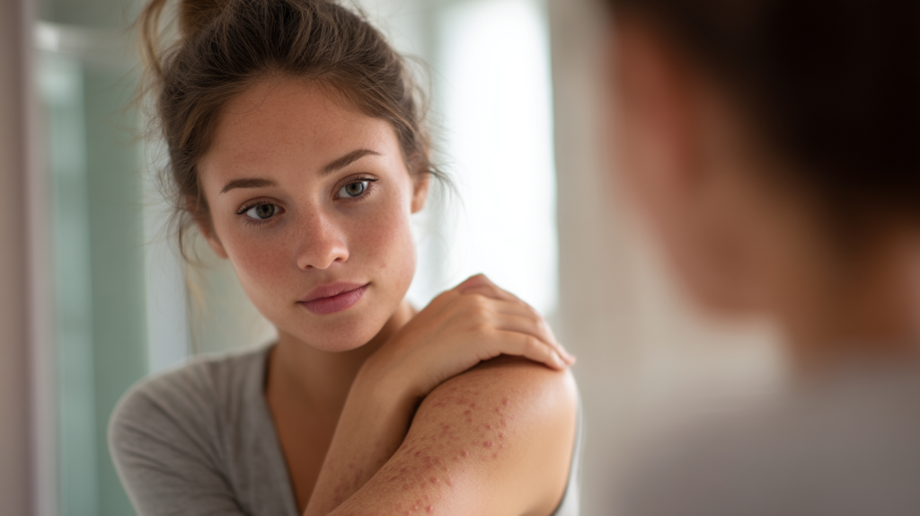 une femme est atteinte de psoriasis