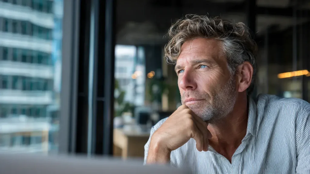 un homme est concentré grâce à la vitamine b1