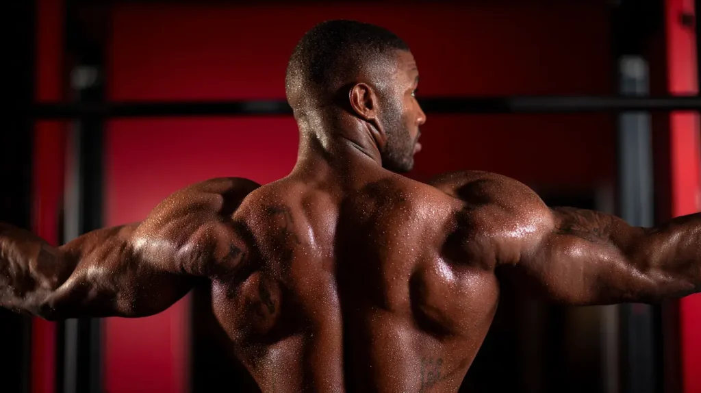 un homme s'entraine à la musculation